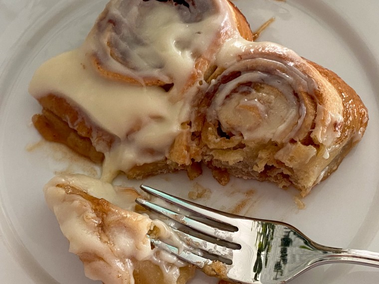 While I couldn't really taste potato in the cinnamon rolls, the addition definitely changed up the texture.