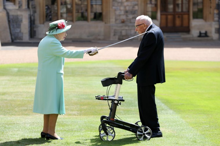 The Queen Confers The Honour Of Knighthood On Captain Sir Thomas Moore