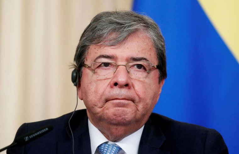 Image: FILE PHOTO: Colombian Foreign Minister Carlos Holmes Trujillo attends a news conference in Moscow