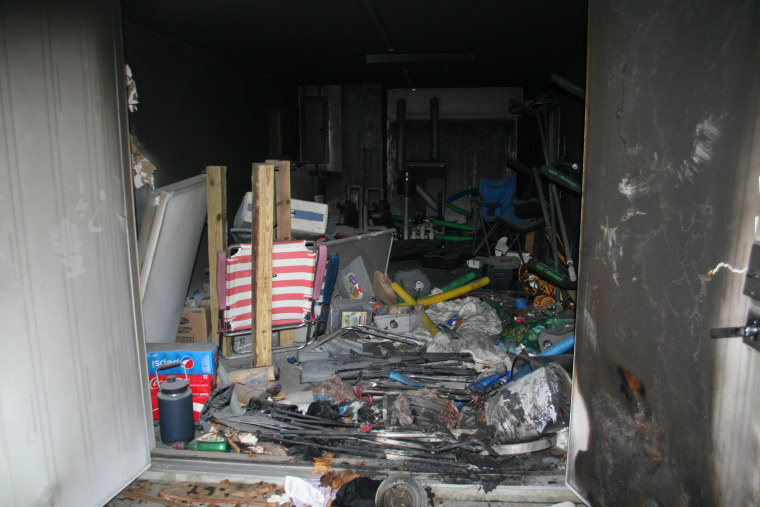 The backyard shed where Tony Hsieh was found unconscious from smoke inhalation in New London, Conn.