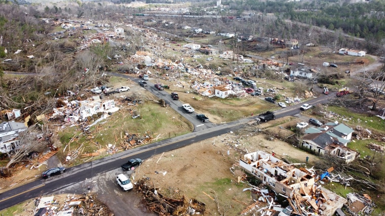 Tornado That Hit Alabama Town Killing 1 Was An EF 3 With 150 Mph Winds   210126 Fultondale Alabama Aerial Damage Ac 832p 