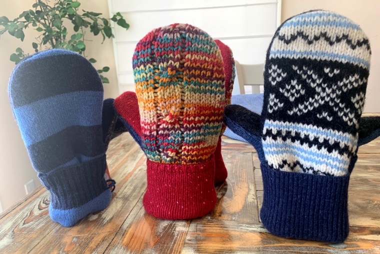 Because Jen Ellis doesn't make mittens anymore, she decided to make three more pairs specifically to auction off for charity.