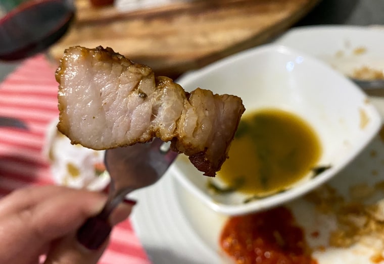The recipe resulted in perfectly cooked pork belly.