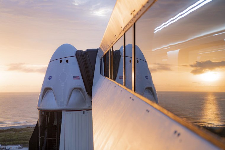 The SpaceX Dragon spacecraft.