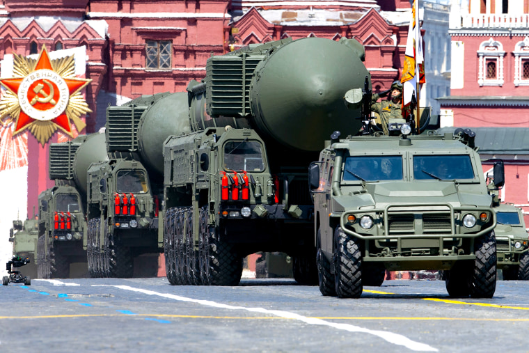 Ballistic missiles on display in Red Square during the Victory Day in Moscow last June. 