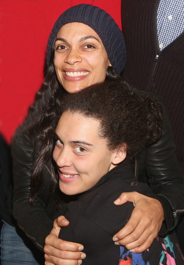 Rosario Dawson with her adopted daughter, Lola, in 2019.
