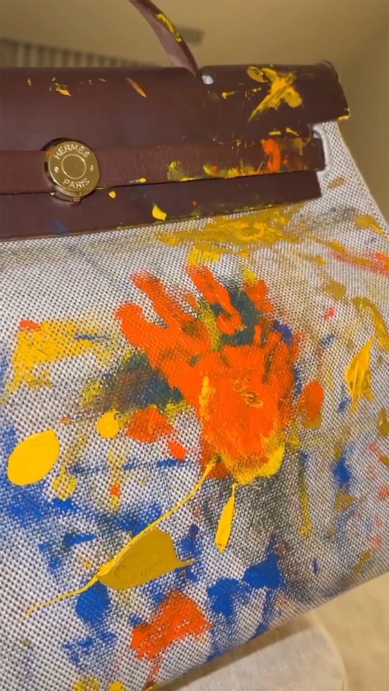 Kardashian West said North painted this Hermes for her as a baby.