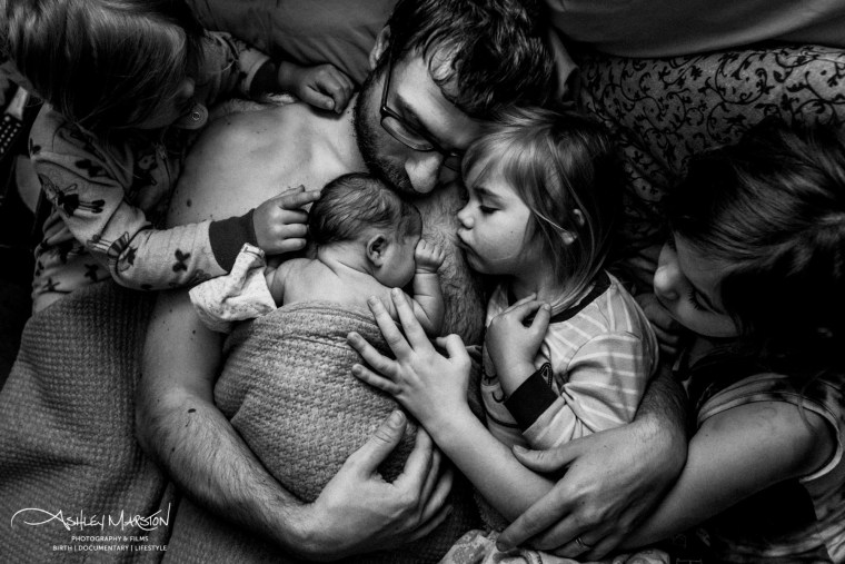 Winner, First Place and Best in Postpartum: "Daddy's Girls" from Ashley Marston of Ashley Marston Photography.