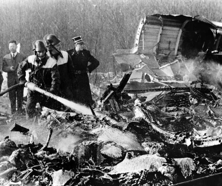 View of the scene of the plane crash of