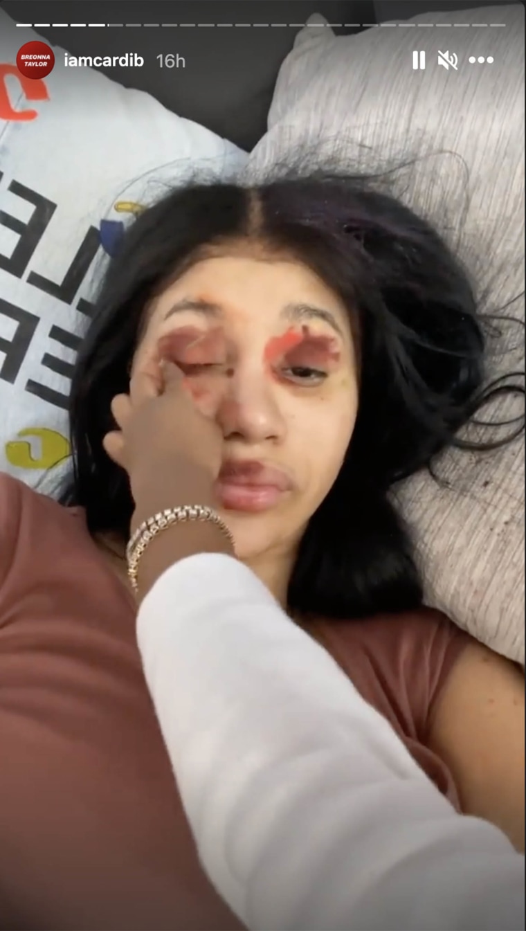 Cardi B's new makeup look courtesy of her daughter, Kulture. 