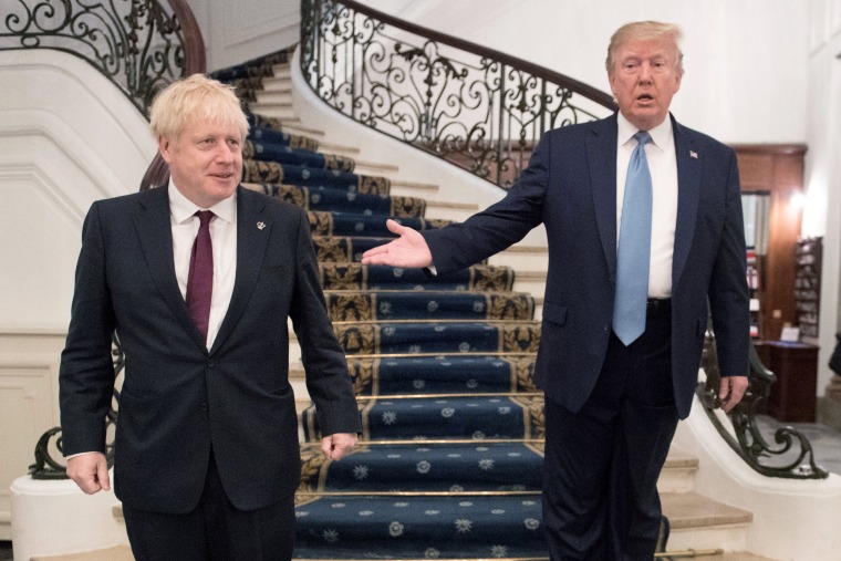 Image: Britain's Prime Minister Boris Johnson meets President Donald Trump for bilateral talks during the G7 summit in Biarritz, France