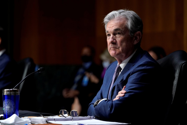 Image: FILE PHOTO: Chairman of the Federal Reserve Jerome Powell listens during a Senate Banking Committee hearing in Washington