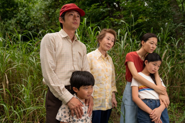 Steven Yeun, Alan S. Kim, Yuh-Jung Youn, Yeri Han, Noel Cho in "Minari."