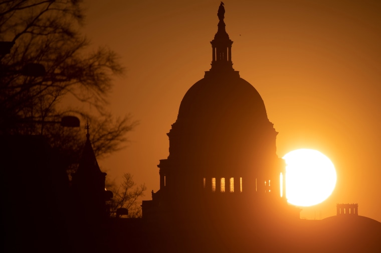 Image: Sunrise over the U.S. Capitol ahead of former President Trump?EUR(TM)s impeachment trial in Washington