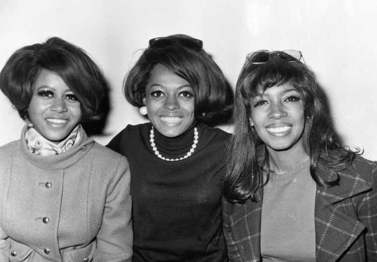 Image: American Motown pop vocal trio The Supremes in 1968. From left, Cindy Birdsong, Diana Ross and Mary Wilson.