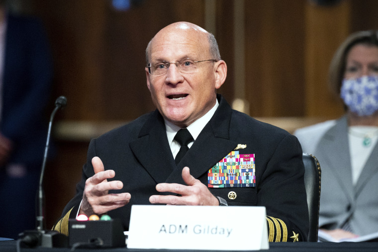 Admiral Michael M. Gilday, USN, Chief Of Naval Operations, speaking at a hearing of the Senate Armed Services Committee on Dec. 2, 2020.