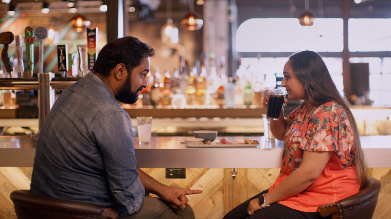 Vyasar Ganesan and Rashi Gupta in Episode 6 of "Indian Matchmaking" on Netflix.