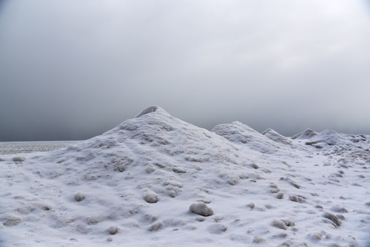 Image: Ice volcanoes form along Lake Michigan.