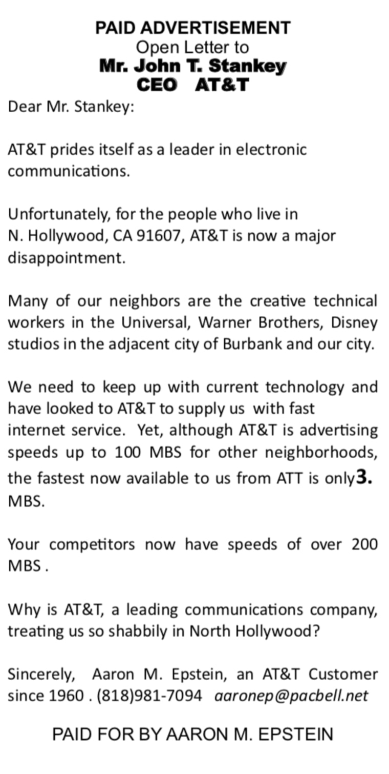 Image: Advertisement for AT&amp;T CEO