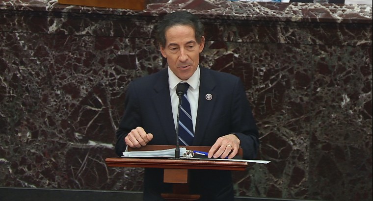 House impeachment manager Rep. Jamie Raskin, D-Md., speaks during closing arguments in the impeachment trial of former President Donald Trump on Feb. 13, 2021.