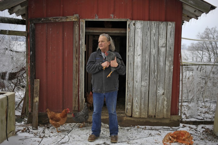 Kim Johnson on her farm in Ewing, Ky.