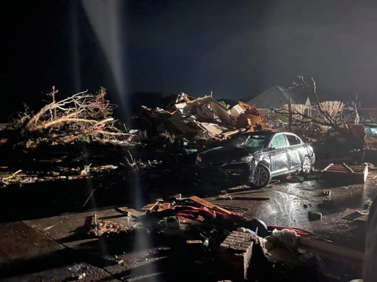 Image: Tornado causes damage, power outages in Brunswick County, N.C.