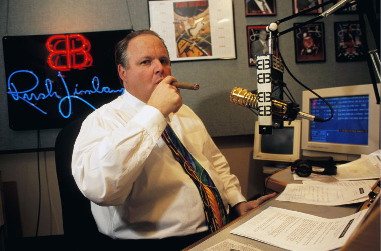 Image: Rush Limbaugh on air in 1995.