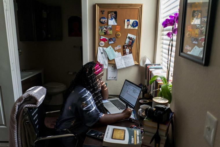 Political science major and senior Jayla Allen in her dorm room at Prairie View AM University, a public historically black university, in Prairie View, Texas on Friday Sept. 6, 2019.