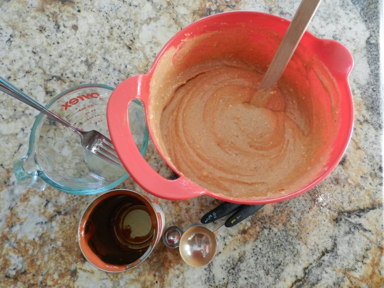 The batter immediately took on the scent of tomato soup when mixed.