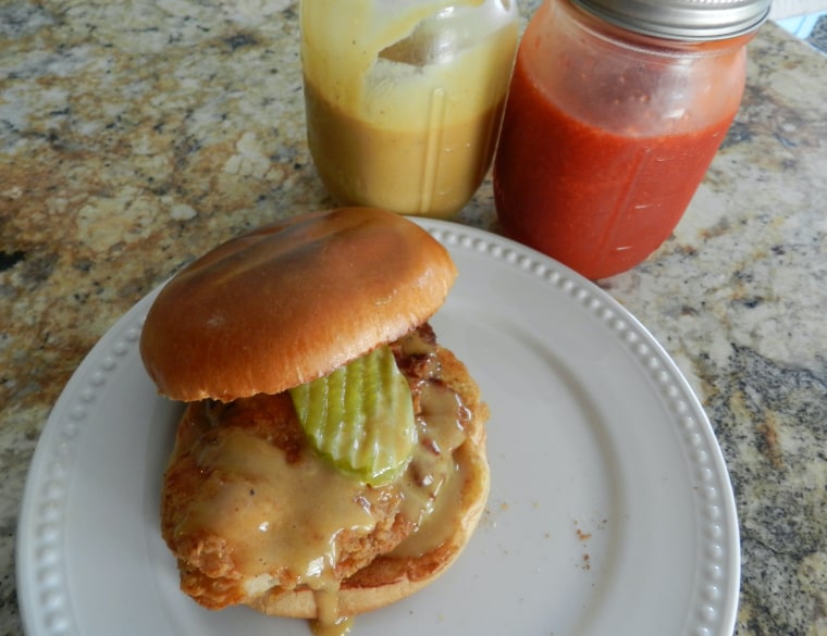 My at-home version of a Southern-style Chick-fil-A sandwich, using all ingredients purchased from Aldi.