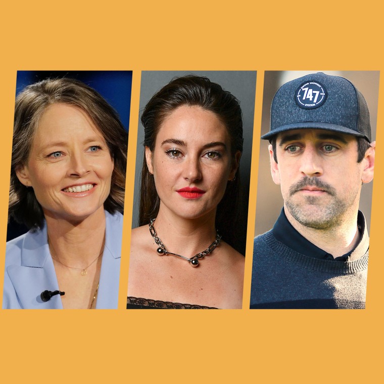 If Jodie Foster, left, helped her "The Mauritanian" co-star Shailene Woodley, center, and NFL star Aaron Rodgers, right, find love, she's keeping mum about it.

