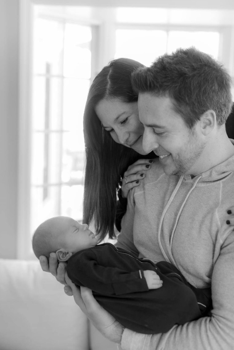 Allison Goldfarb with baby Jordan and husband Blake