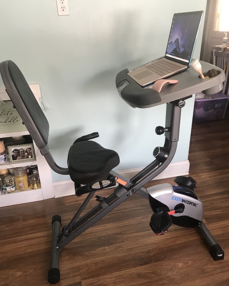 Stationary bike with laptop on sale stand