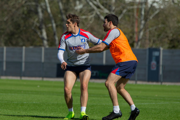 Jamie Tartt (Phil Dunster) and Roy battle on the field — and off.