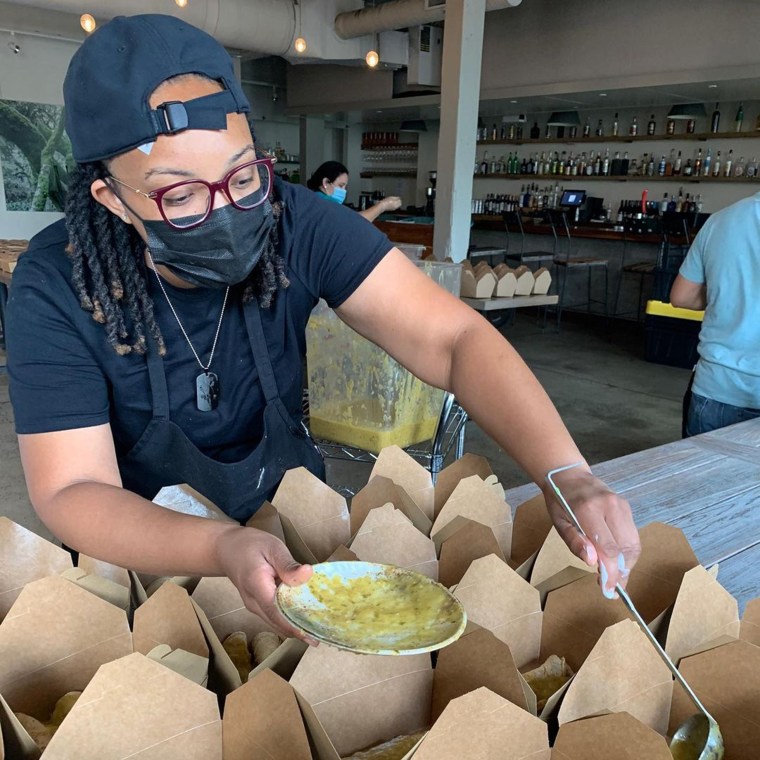 Jasmine Norton prepares and serves food at a ghost kitchen. 