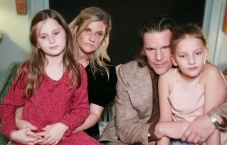 Two of Ethan Hawke's children joined their dad at the ceremony.