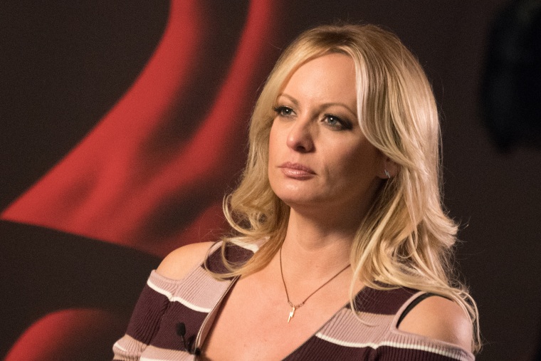Image: Stormy Daniels during an interview in Berlin