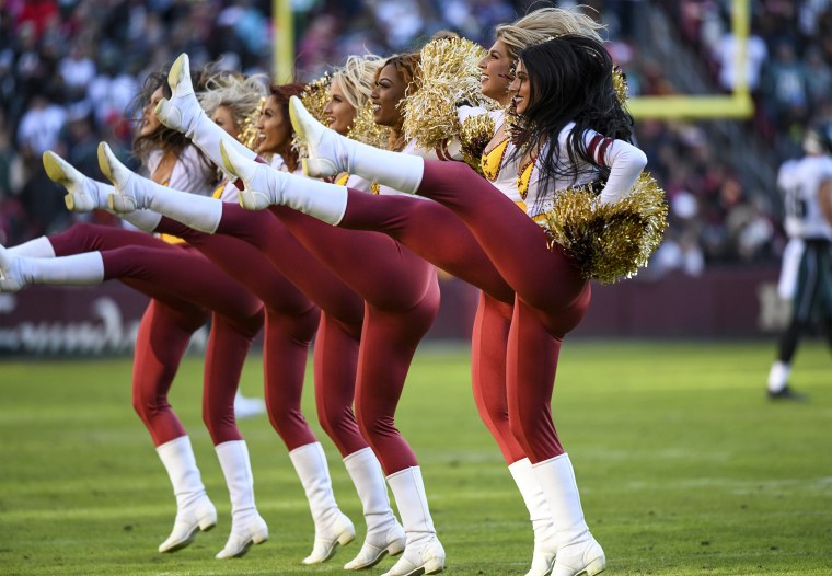 Image: Washington Football Team cheerleaders perform during a game against the Philadelphia Eagles