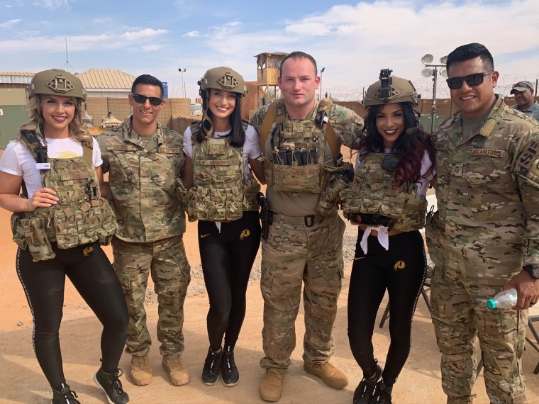 Erica Hanner with her teammates and American military personnel during a military appreciation tour in Niamey, Niger in 2019.