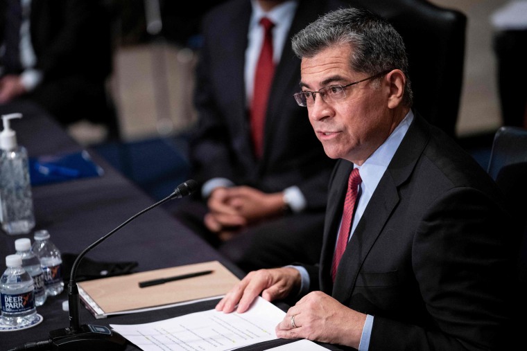 Image: Xavier Becerra speaks during a Senate Health, Education, Labor and Pensions Committee confirmation hearing