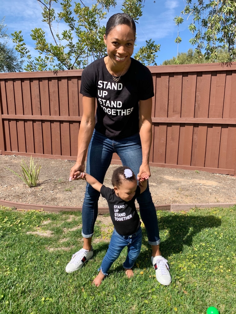 Allyson Felix with daughter, Camryn Grace.