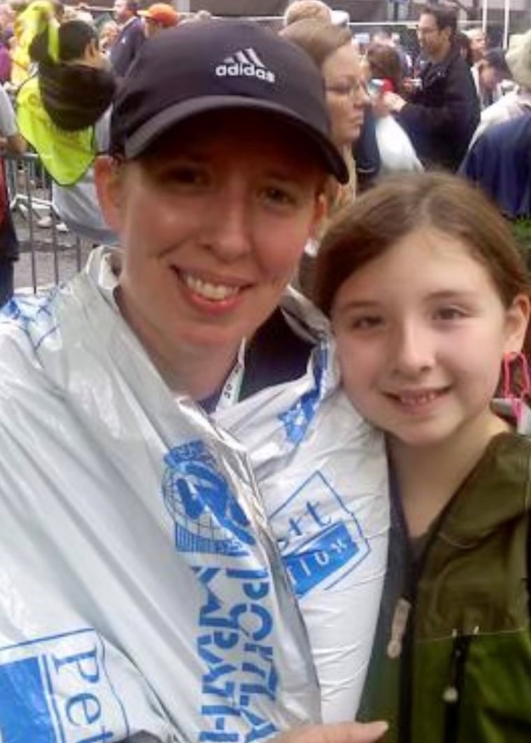Amy Watson, seen here after finishing the 2010 Portland Marathon, now can barely walk a mile without becoming short of breath.