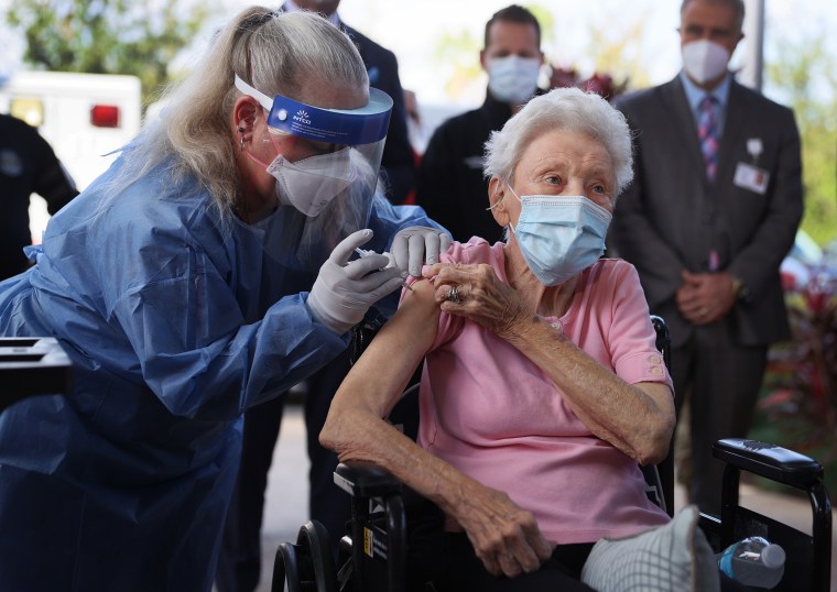 Image: Nursing home resident receives COVID-19 vaccine in Florida