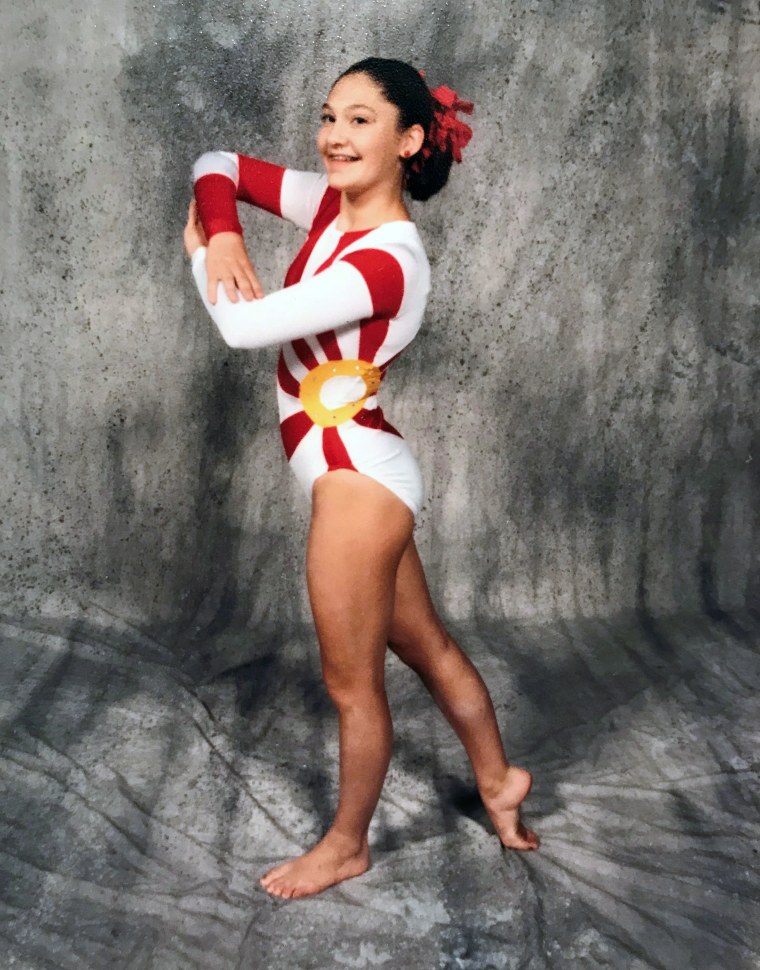 Sarah Klein as a young gymnast.