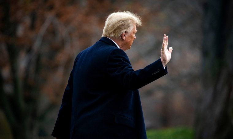 Image: Donald Trump waves as he departs on the South Lawn of the White House.