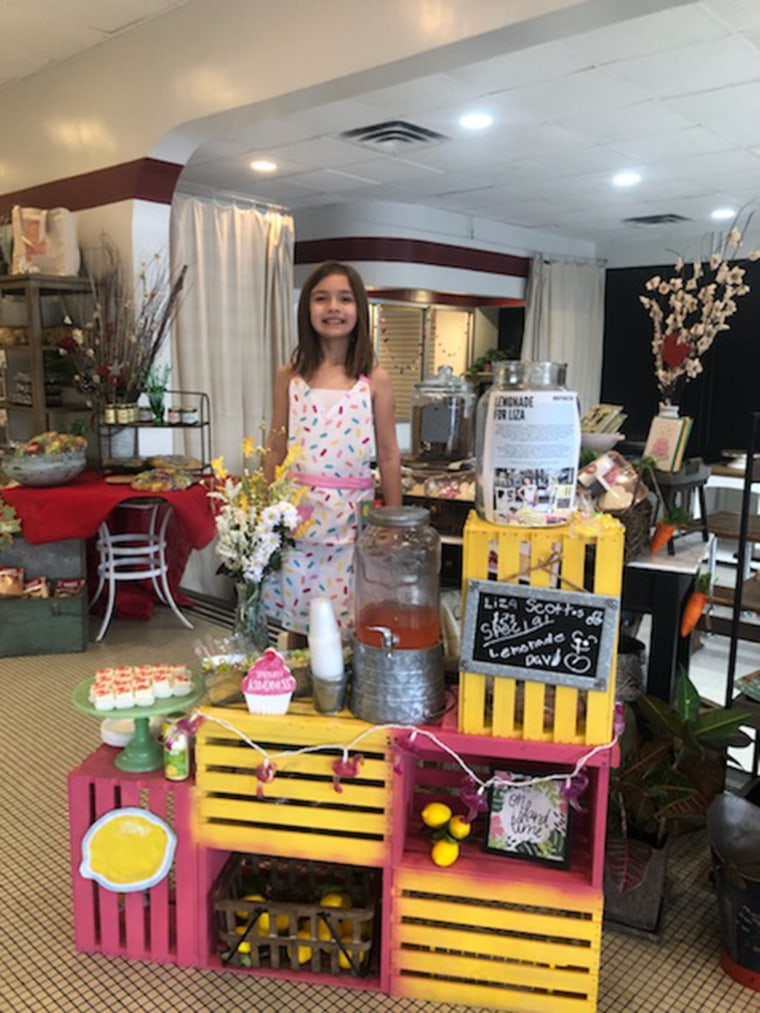 Liza Scott, 7, is selling lemonade to raise money for costs associated with her brain surgery.