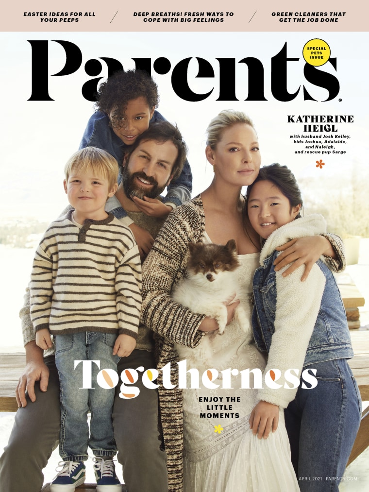 Katherine Heigl and her family posed for the April cover of Parents magazine.
