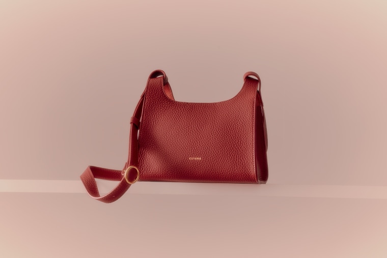 The company is perhaps best known for its simple leather bags. This is the Mini Double Loop Bag, out in May. 