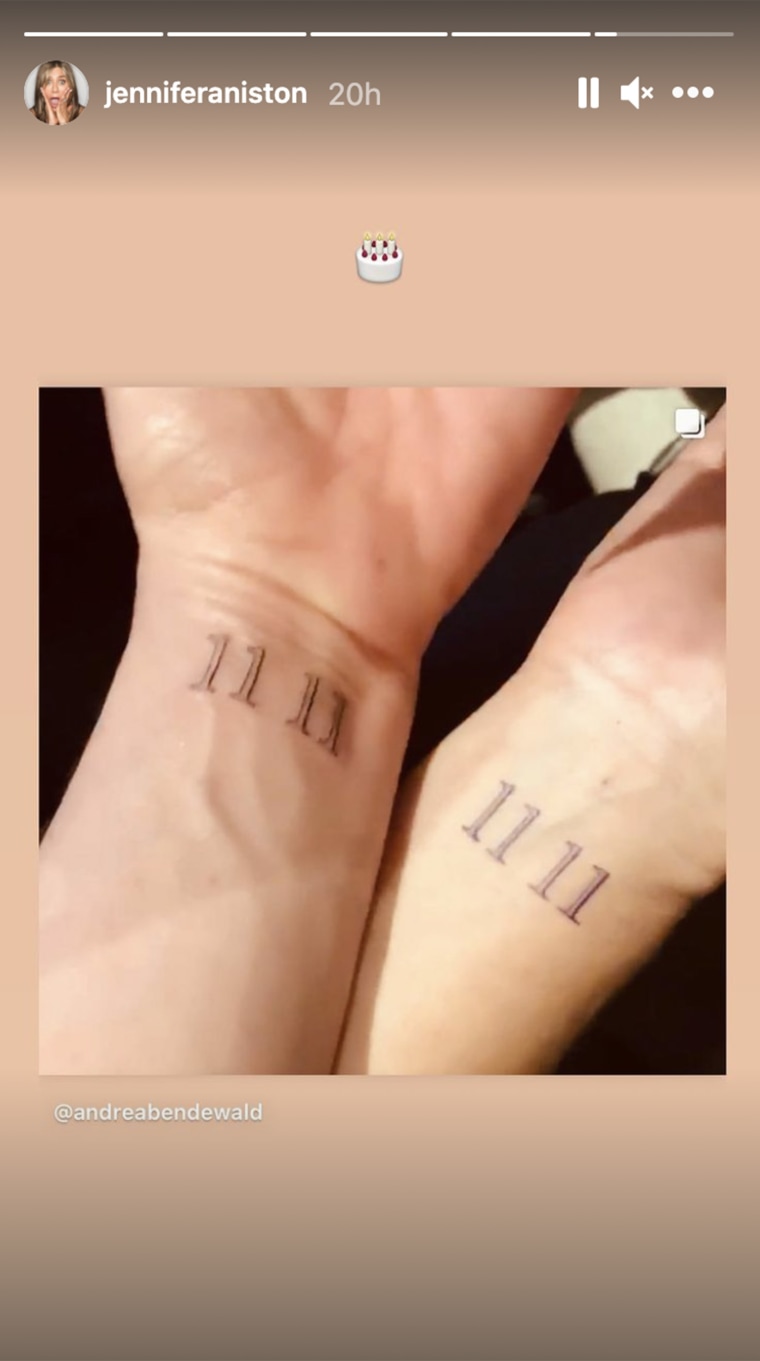 The friends showed off their matching tattoos.