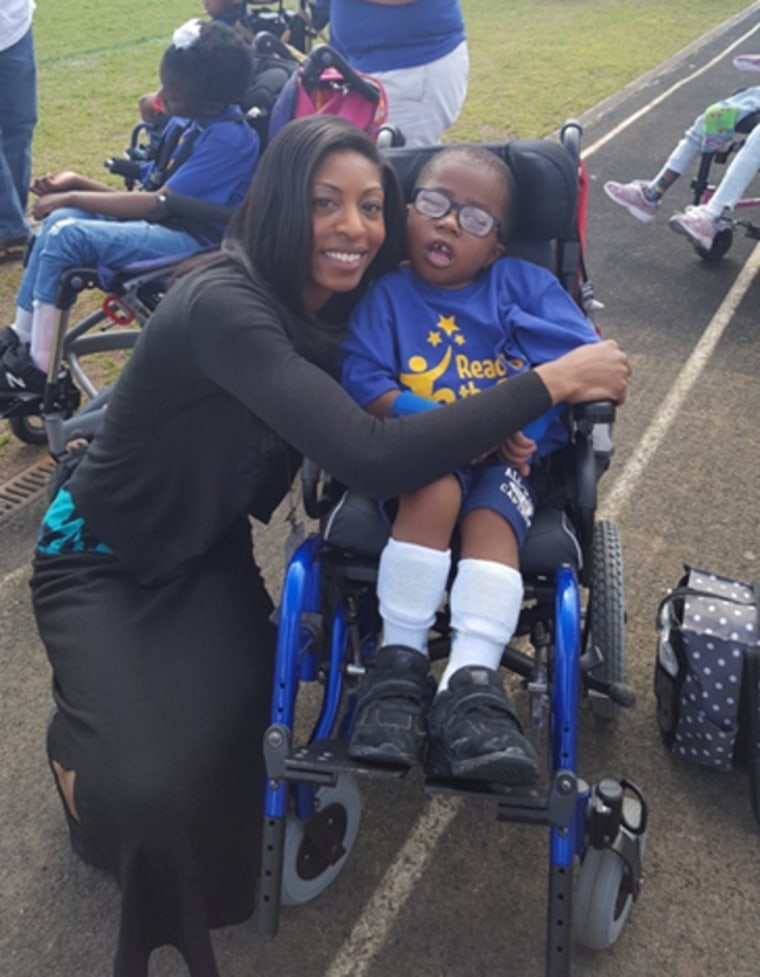 Chrystal Crider with her son, Bryan. 